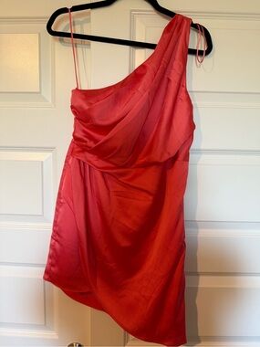One-Shoulder Satin Dress